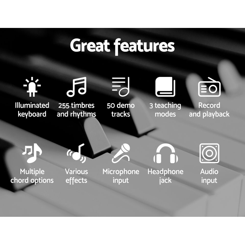 NNEDSZ 61 Key Lighted Electronic Piano Keyboard LED Electric Holder Music Stand
