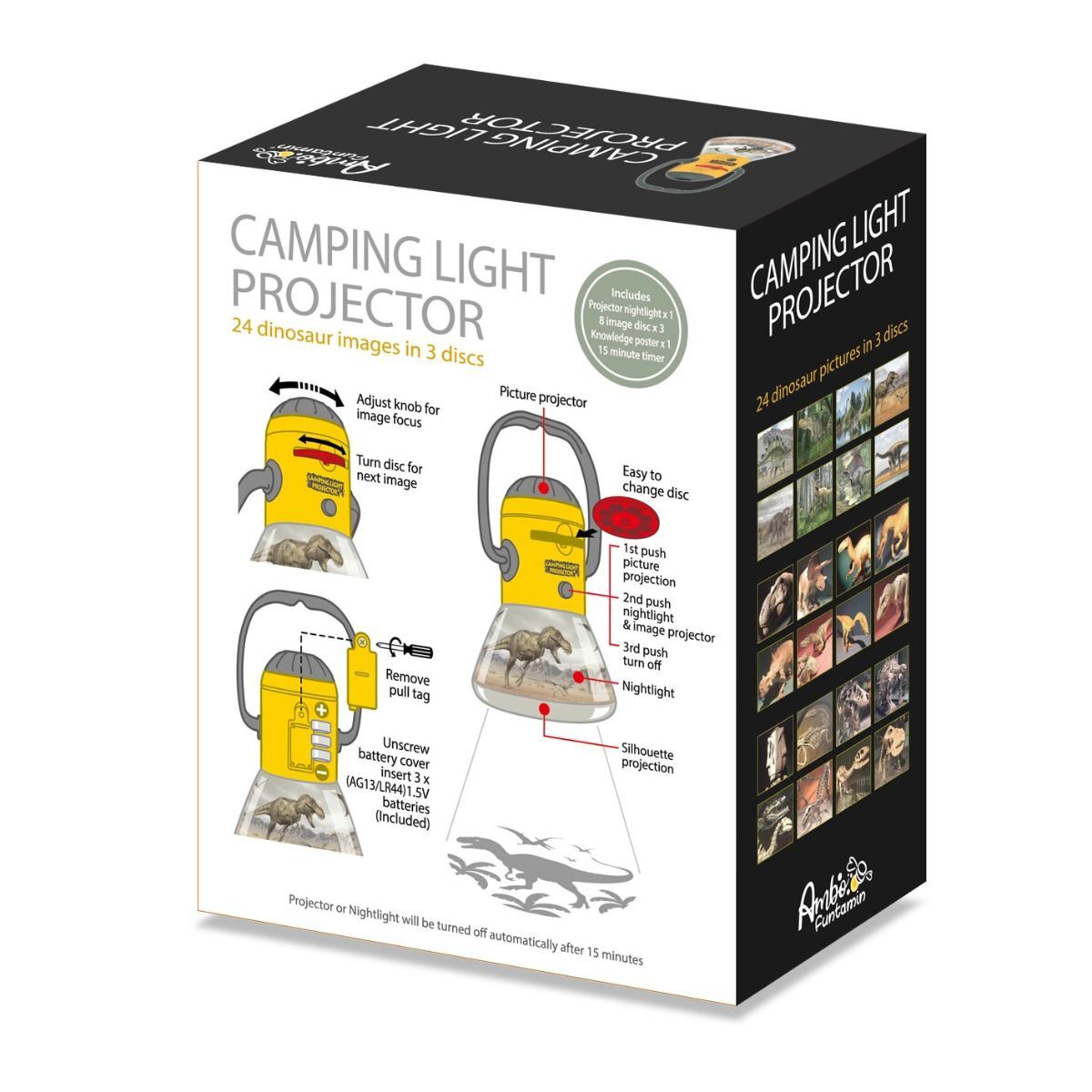 NNEDSZ Dinosaur Mini Night Light Camping Projector - Lantern Torch Kids Learning Toy