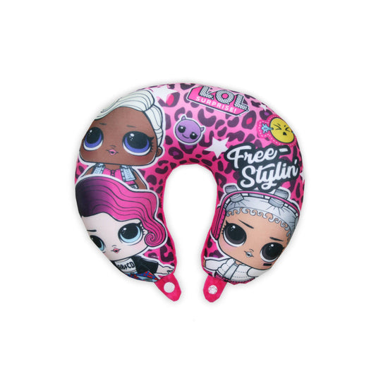 LOL Baba utazópárna kislányoknak - nyakpárna - LOL Surprise Free Styling felirattal - pink-0